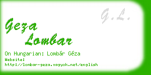 geza lombar business card