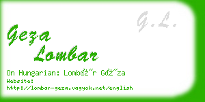 geza lombar business card